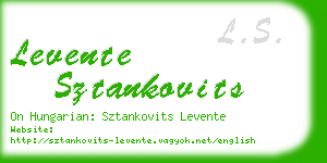 levente sztankovits business card